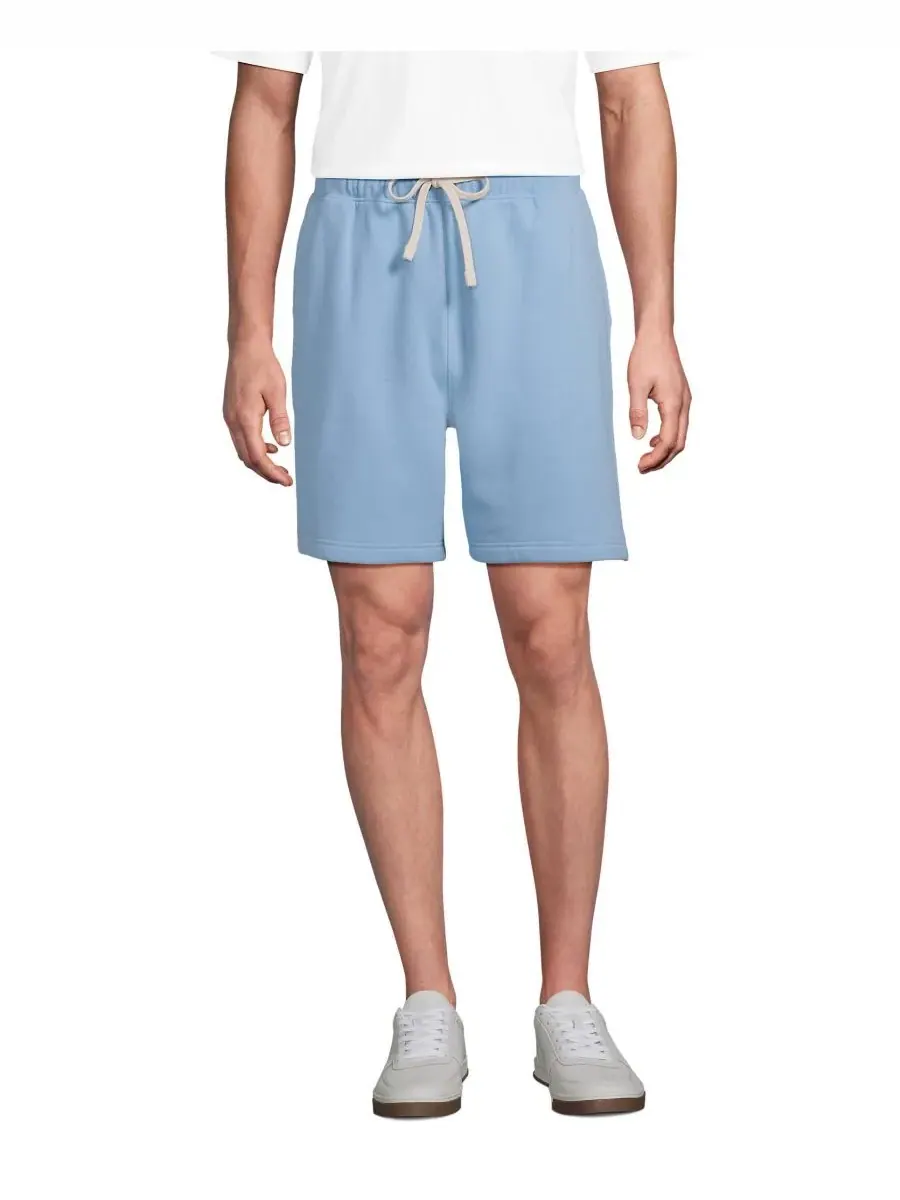 Мужские спортивные шорты Serious Sweats с карманом на молнии Lands' End — изображение 1 из 3, синий