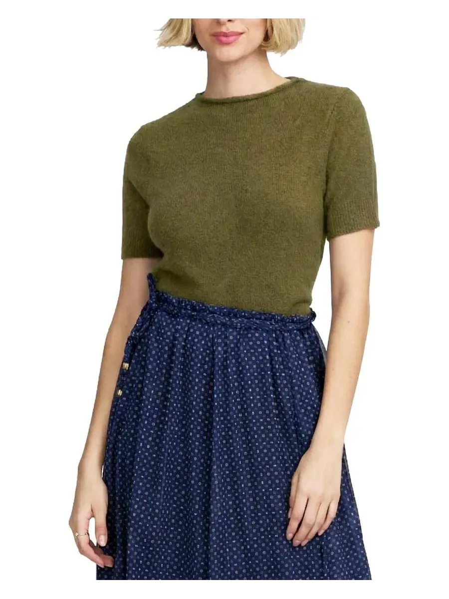 Женский топ из мягкой пряжи Moss Yarn Shell ELLE Collection — изображение 1 из 3, оливковый