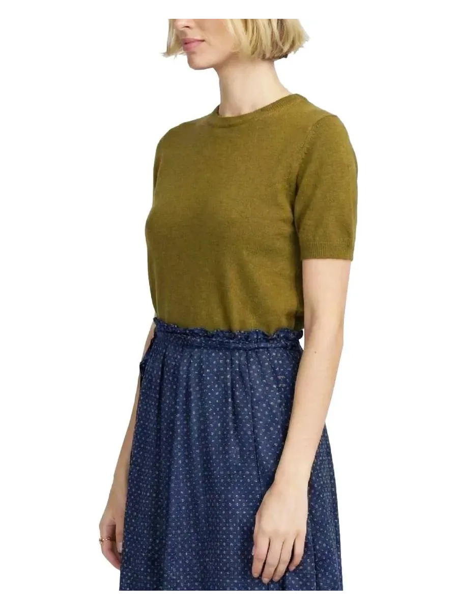 Женский топ из мягкой пряжи Moss Yarn Shell ELLE Collection — изображение 2 из 3, оливковый