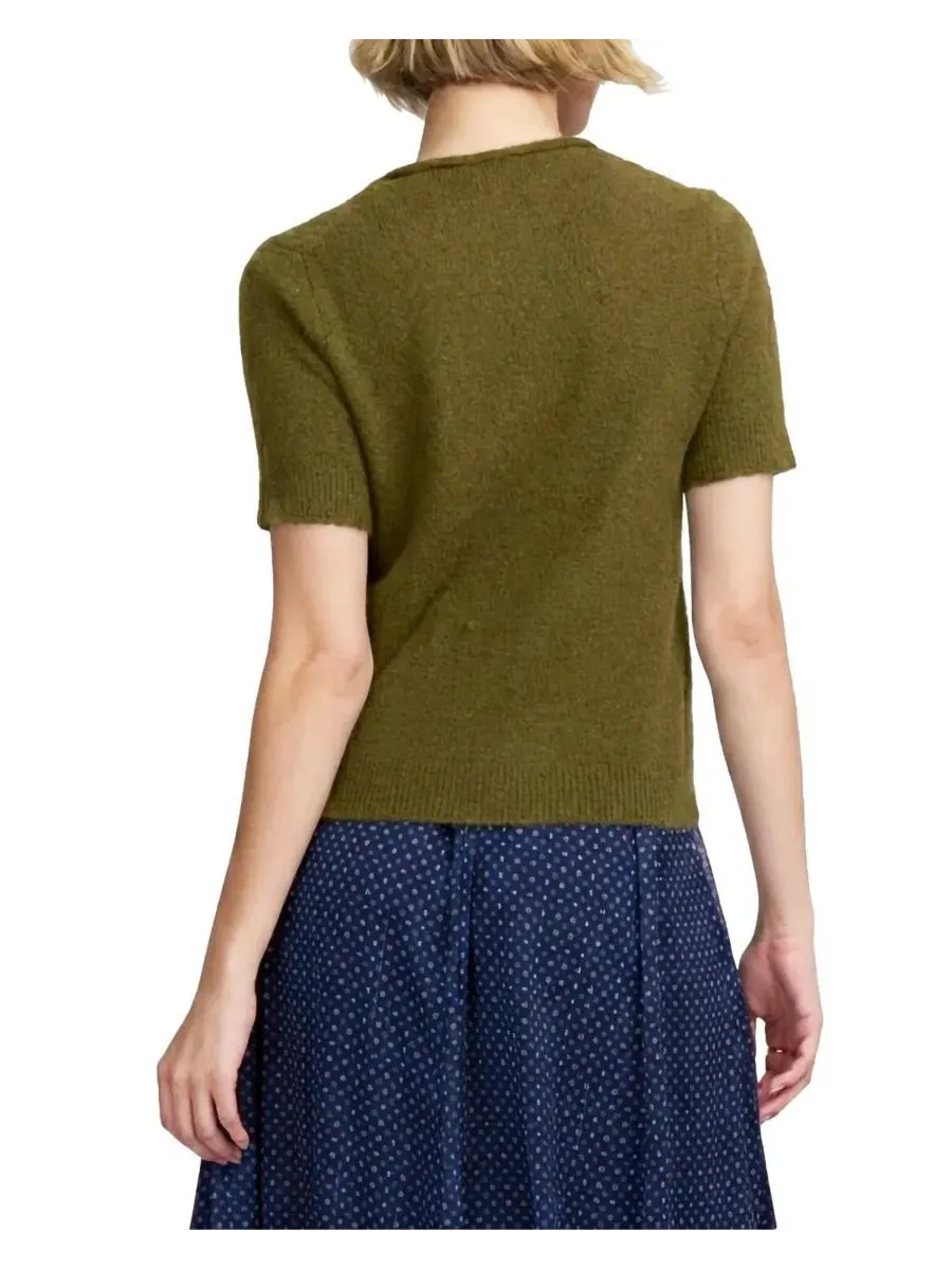 Женский топ из мягкой пряжи Moss Yarn Shell ELLE Collection — изображение 3 из 3, оливковый