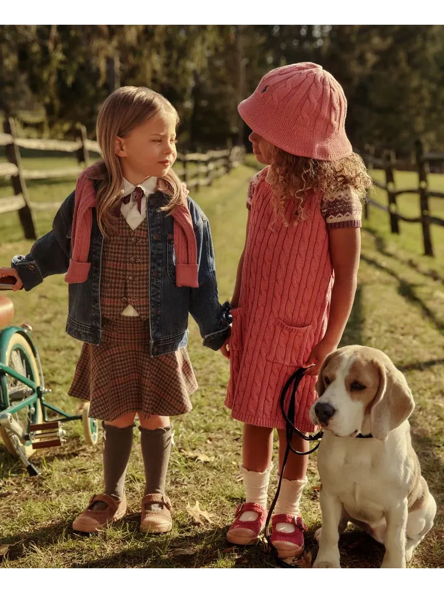 Платье-трапеция без рукавов с кабельным узором Polo Ralph Lauren — изображение 7 из 7, розовый