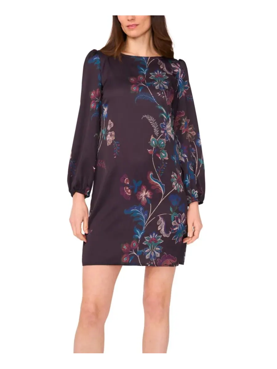 Женское тканое платье с круглым вырезом Vince Camuto — изображение 1 из 4, фиолетовый