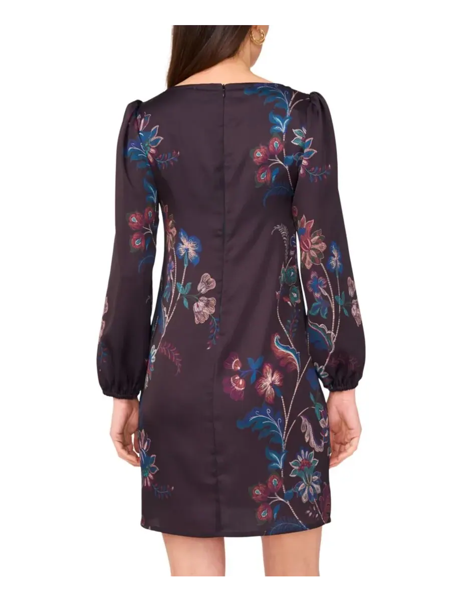 Женское тканое платье с круглым вырезом Vince Camuto — изображение 3 из 4, фиолетовый