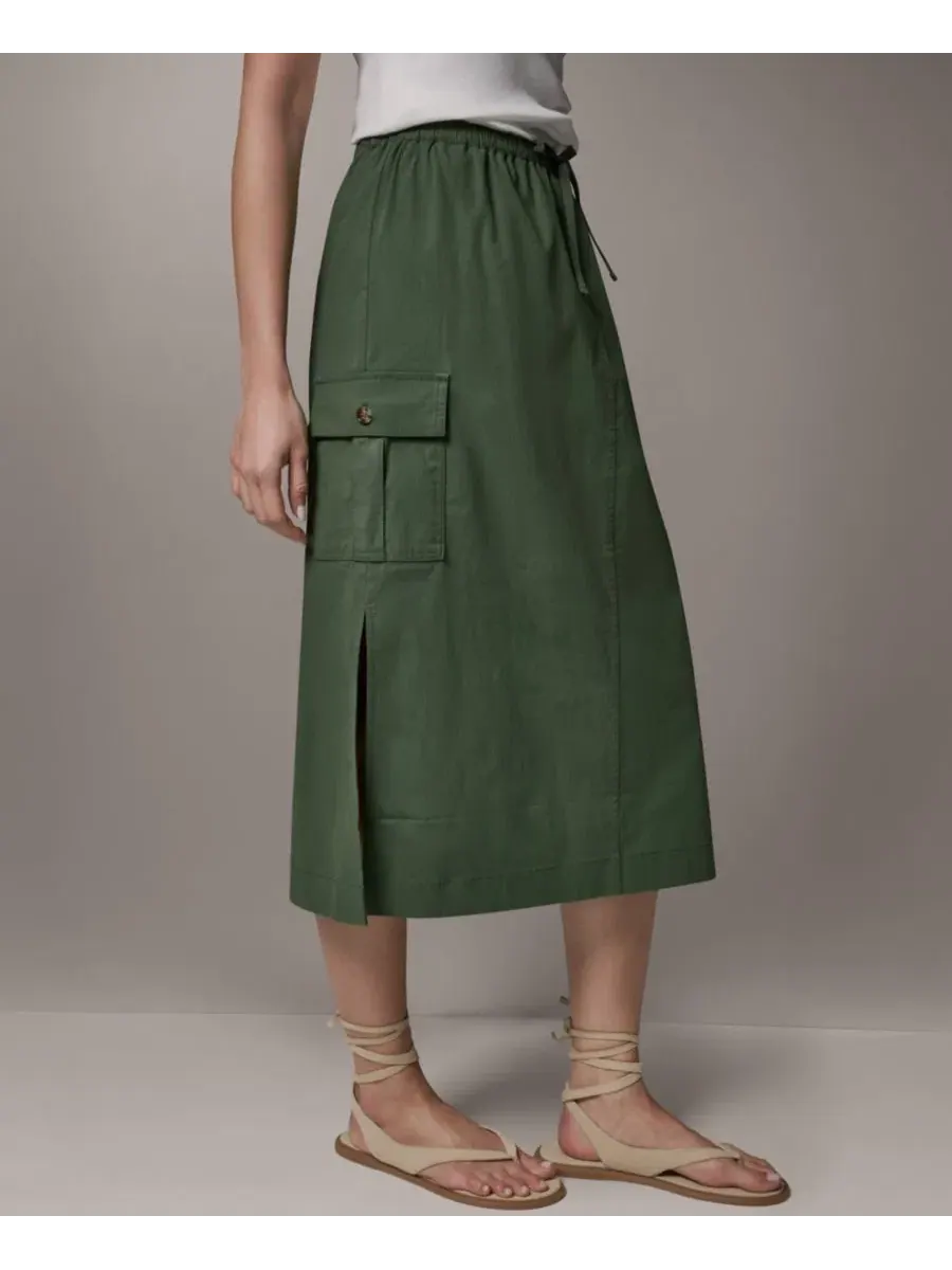 Юбка-карандаш Donna Karan Weekend, с завязкой спереди и накладным карманом — изображение 3 из 7, зеленый