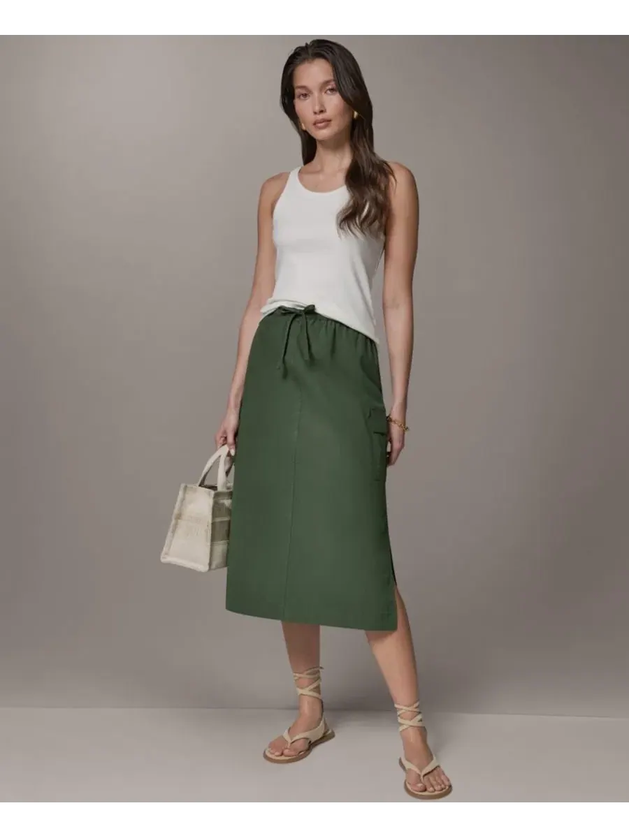 Юбка-карандаш Donna Karan Weekend, с завязкой спереди и накладным карманом — изображение 6 из 7, зеленый