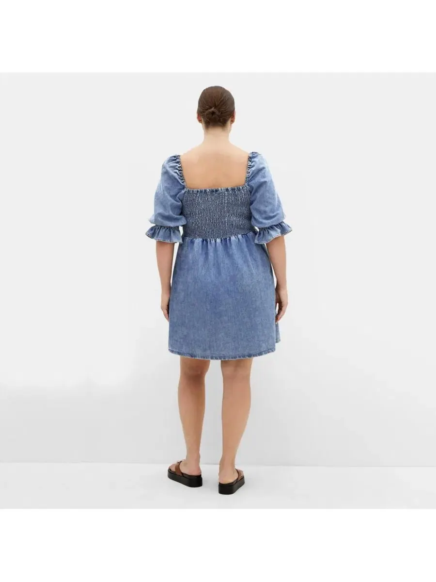Платье-миди джинсовое Kaitlyn Denim City Chic — изображение 3 из 5, светлая стирка