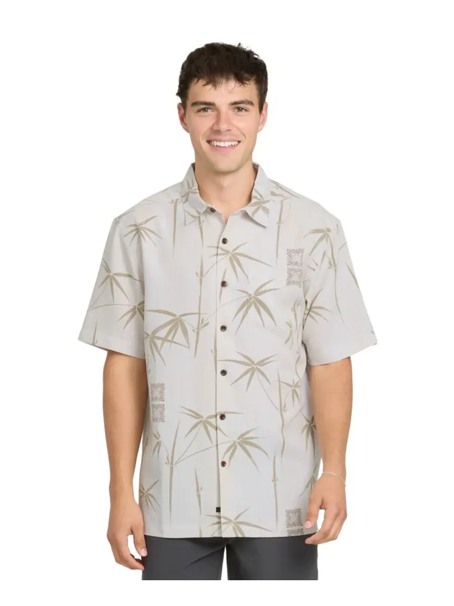 Quiksilver Waterman Мужская рубашка Quiksilver Bamboo Bay классического кроя — изображение 1 из 4, серебристый