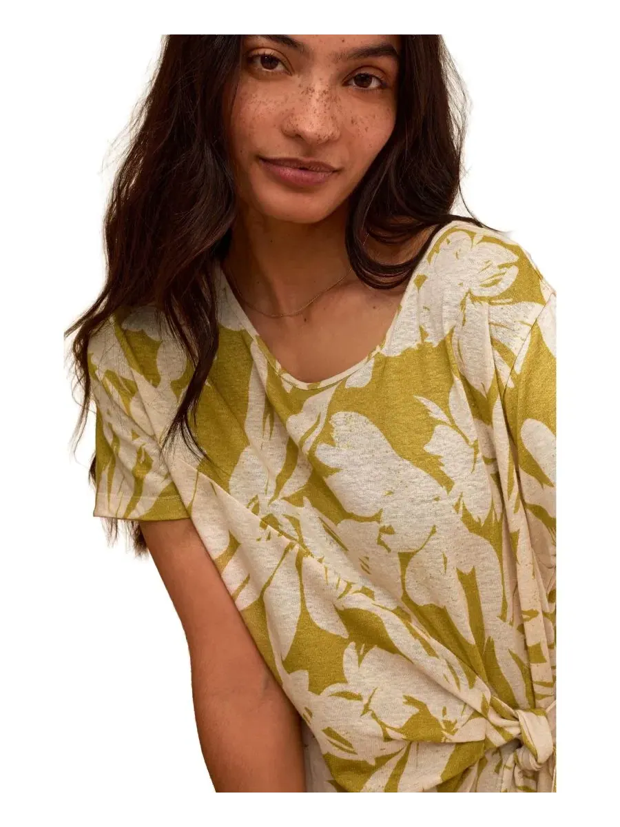 Платье миди из джерси с завязкой по боку Celtic & Co., Moss Floral — изображение 5 из 8