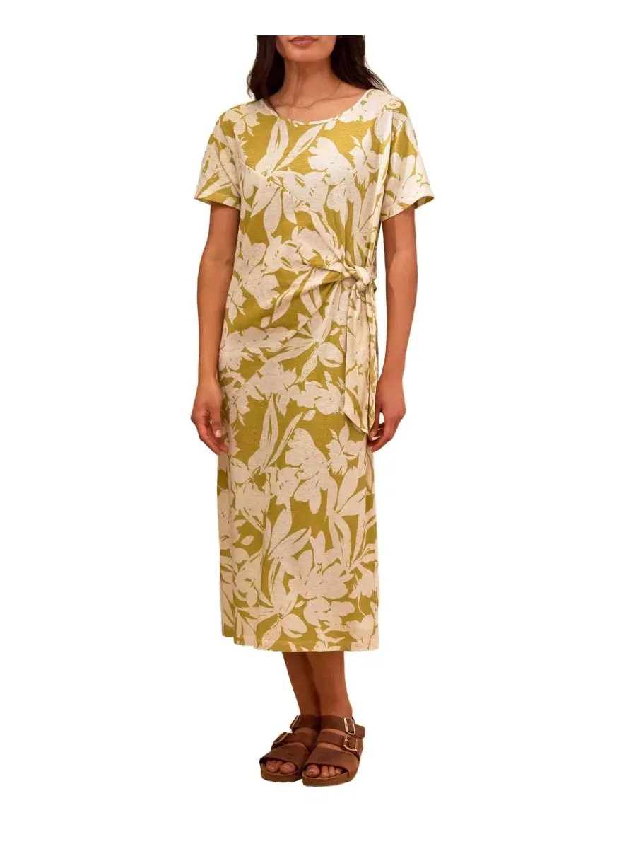 Платье миди из джерси с завязкой по боку Celtic & Co., Moss Floral — изображение 7 из 8
