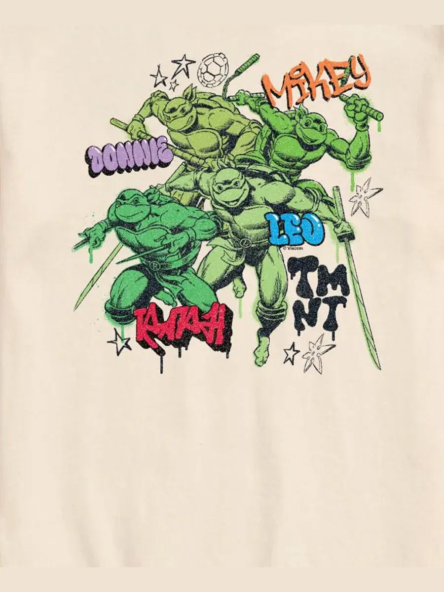 Футболка с графическим принтом Teenage Mutant Ninja Turtles AIRWAVES — изображение 3 из 3, бежевый