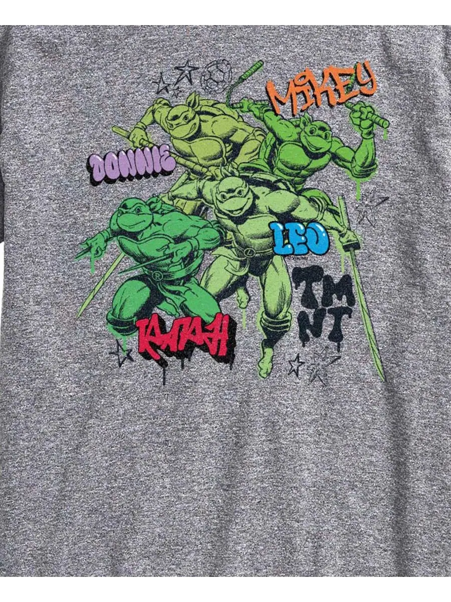 Футболка с принтом Teenage Mutant Ninja Turtles Graffiti AIRWAVES — изображение 3 из 3, приглушенный