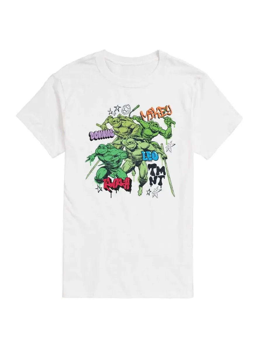 Футболка с принтом Teenage Mutant Ninja Turtles Graffiti AIRWAVES — изображение 1 из 3, белый