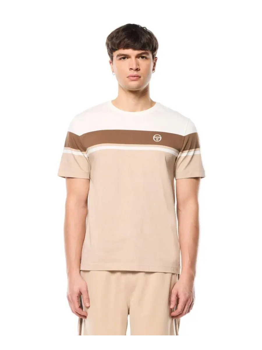 Футболка с двойной полосой Damarindo Sergio Tacchini — изображение 1 из 5, коричневый