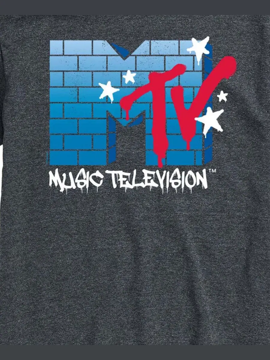 Футболка с коротким рукавом с принтом MTV Logo Brick Wall AIRWAVES — изображение 3 из 3, темно-серый