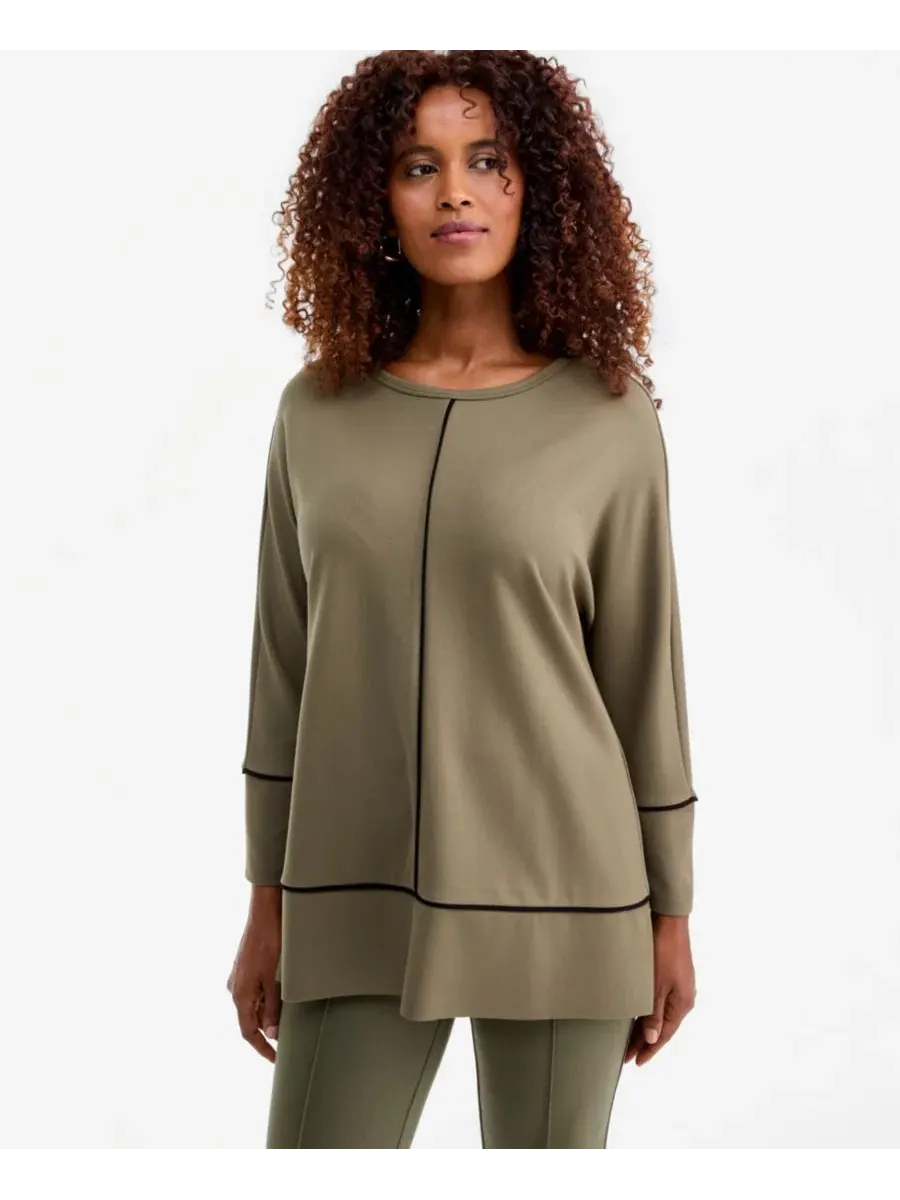 Туника с круглым вырезом и рукавом 3/4 Jones New York — изображение 1 из 8, зеленый