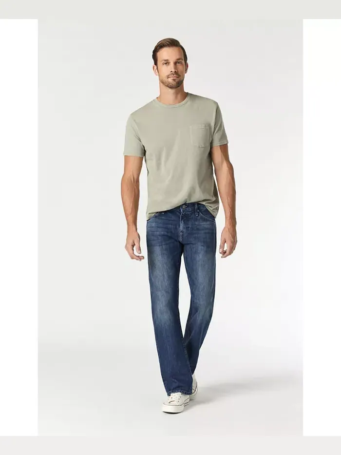 Мужские джинсы Mavi Josh Bootcut в оттенке Mid Shaded Stanford Mavi Jeans — изображение 2 из 3, синий