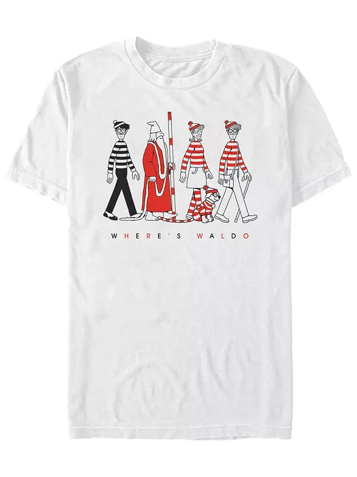 Футболка с коротким рукавом Where's Waldo Men's Character Line Up Fifth Sun — изображение 1 из 1, белый