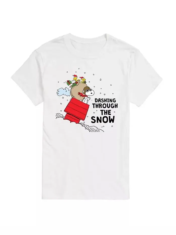 Мужская футболка с коротким рукавом Peanuts Dashing Through Snow AIRWAVES — изображение 1 из 2, белый