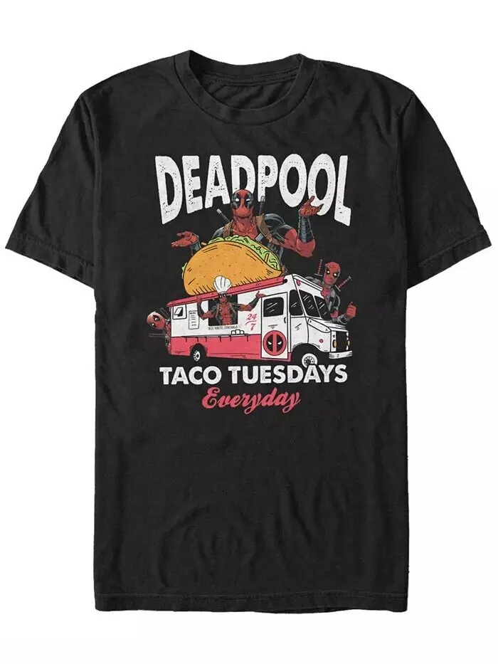 Футболка с коротким рукавом Marvel Men's Deadpool Taco Tuesday Fifth Sun — изображение 1 из 1, черный