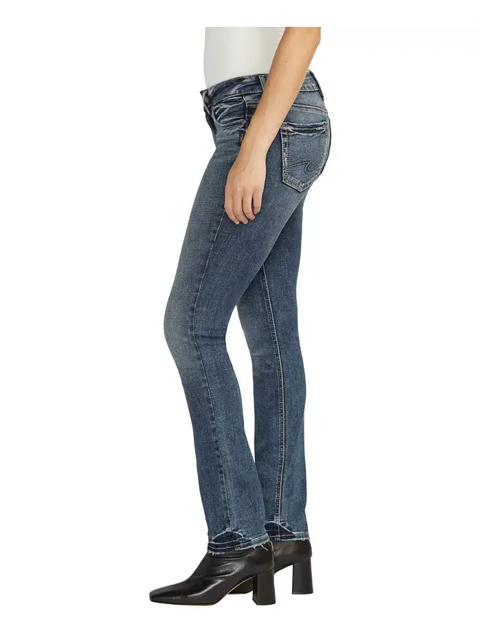 Женские джинсы Suki Mid Rise Straight Leg Silver Jeans Co. — изображение 3 из 3, синий