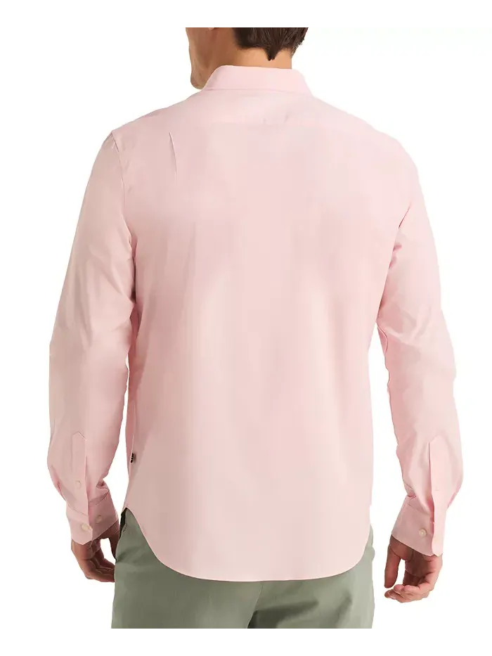 Мужская классическая растягивающаяся однотонная рубашка Oxford Button-Down Nautica — изображение 2 из 4, фиолетовый
