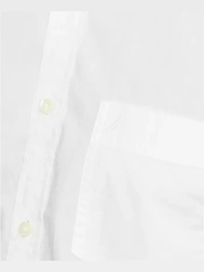 Мужская классическая растягивающаяся однотонная рубашка Oxford Button-Down Nautica — изображение 3 из 6, яркий белый