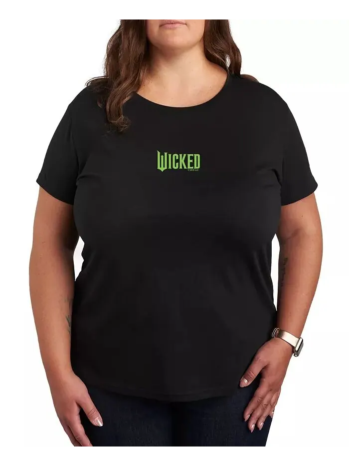 Футболка большого размера Wicked Elphaba Green с графическим логотипом Hybrid Apparel — изображение 1 из 3, черный