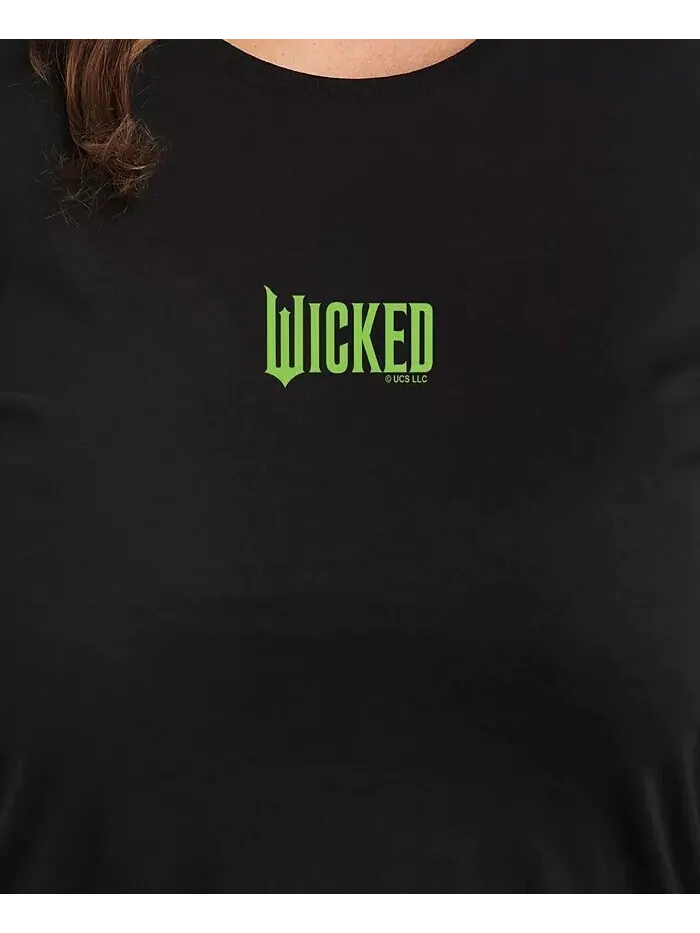 Футболка большого размера Wicked Elphaba Green с графическим логотипом Hybrid Apparel — изображение 3 из 3, черный
