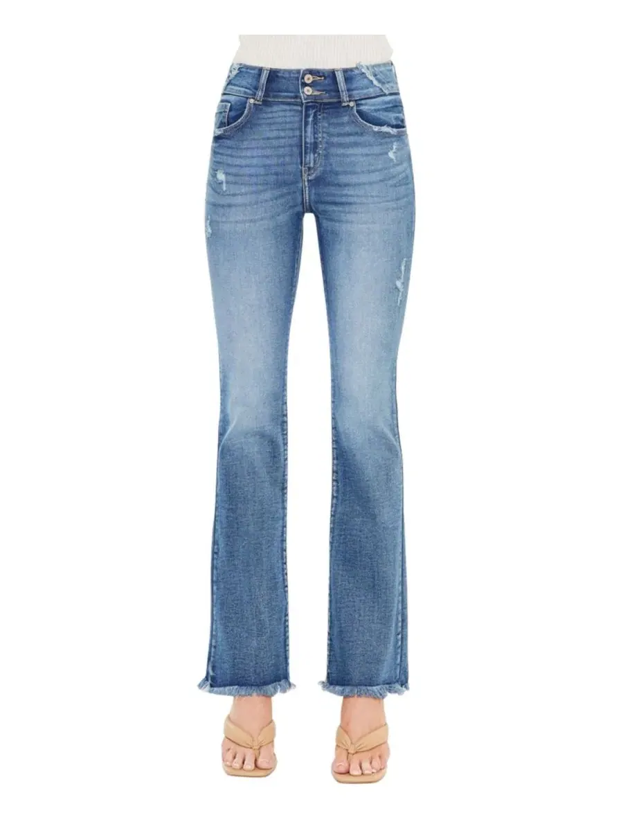 Джинсы с высокой посадкой Ruby High Rise Bootcut KanCan — изображение 1 из 8, средняя отмывка