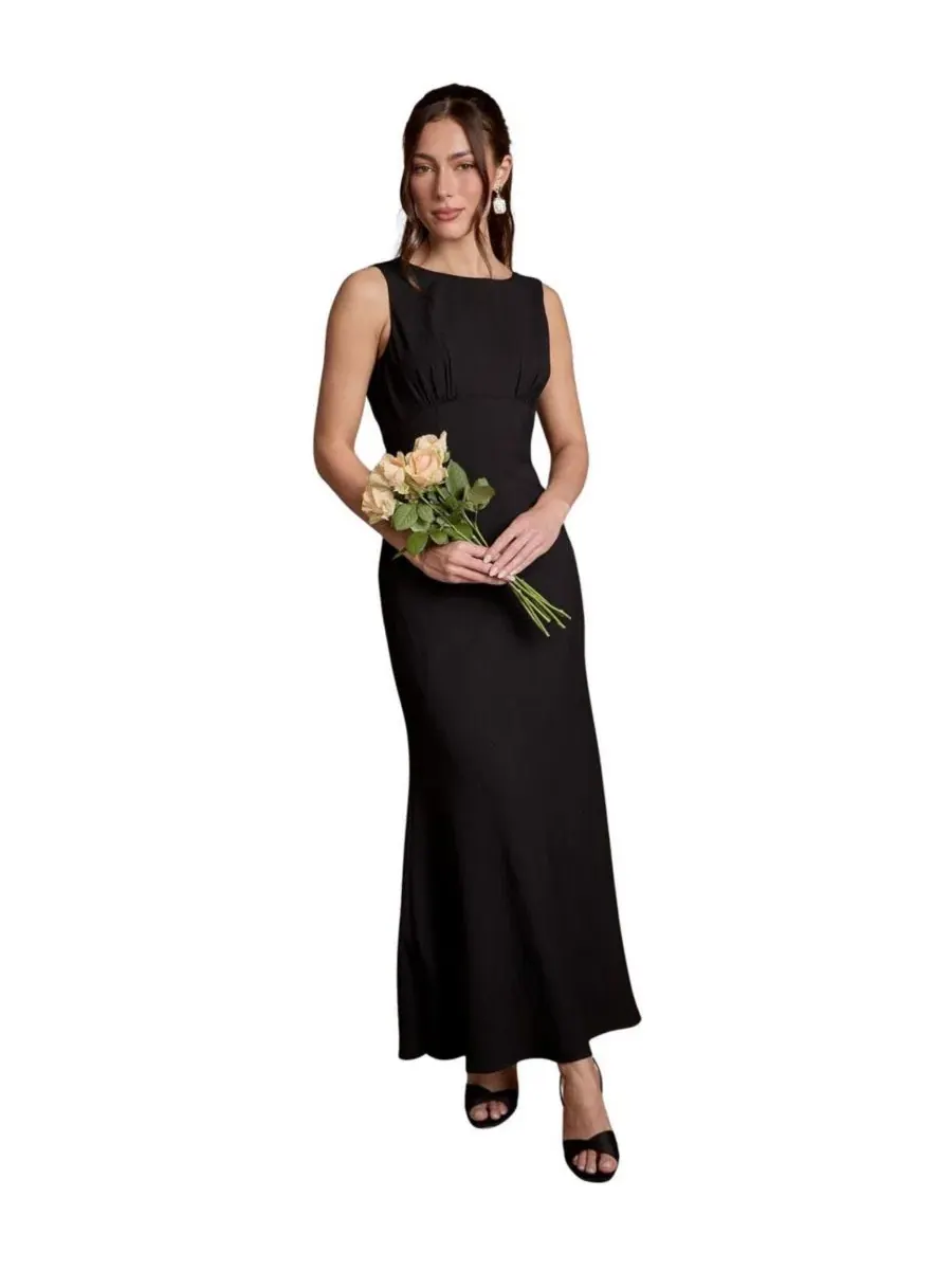 Платье-макси без рукавов Petite Cowl Back Maxi Coast — изображение 1 из 4, черный