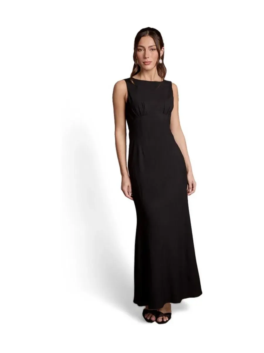 Платье-макси без рукавов Petite Cowl Back Maxi Coast — изображение 2 из 4, черный