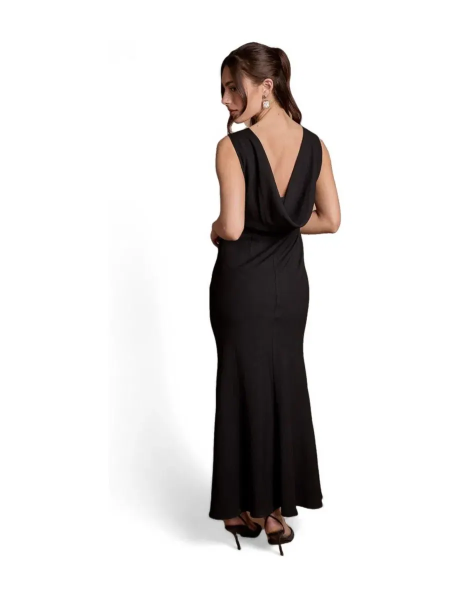 Платье-макси без рукавов Petite Cowl Back Maxi Coast — изображение 3 из 4, черный