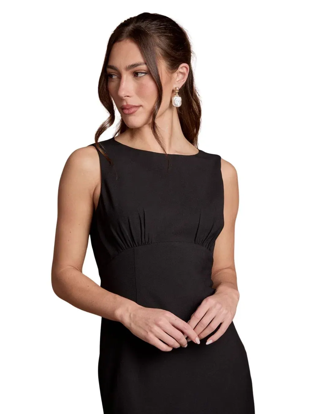 Платье-макси без рукавов Petite Cowl Back Maxi Coast — изображение 4 из 4, черный