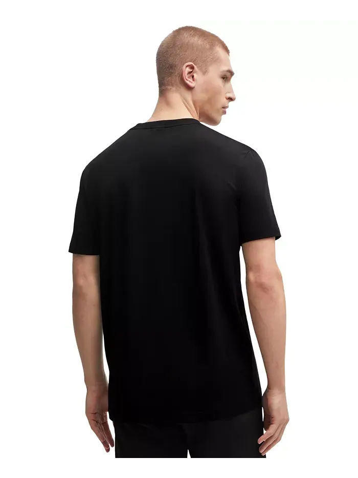 Мужская футболка с контрастным логотипом Regular-Fit Hugo Boss — изображение 3 из 4, черный
