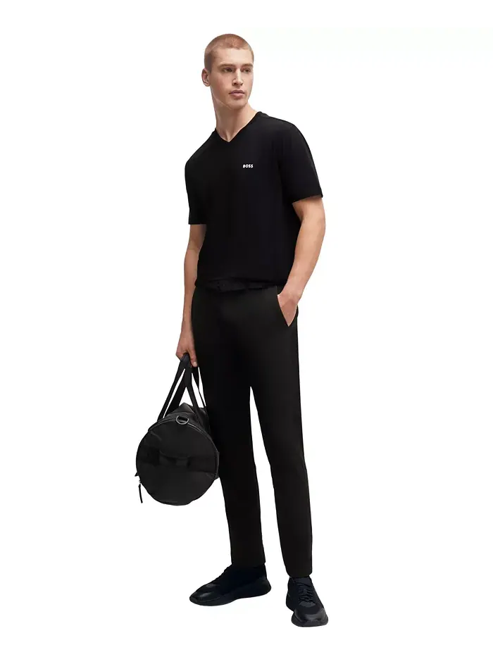 Мужская футболка с контрастным логотипом Regular-Fit Hugo Boss — изображение 4 из 4, черный