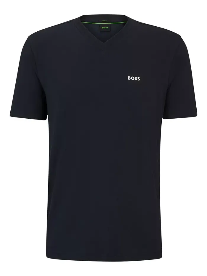 Мужская футболка с контрастным логотипом Regular-Fit Hugo Boss — изображение 2 из 4, синий