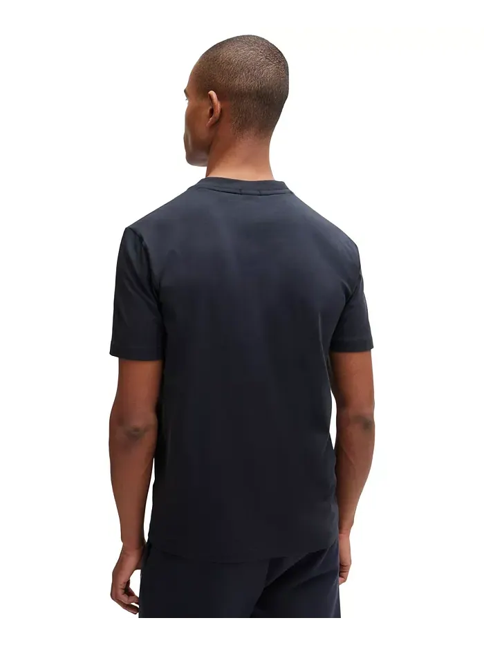 Мужская футболка с контрастным логотипом Regular-Fit Hugo Boss — изображение 3 из 4, синий