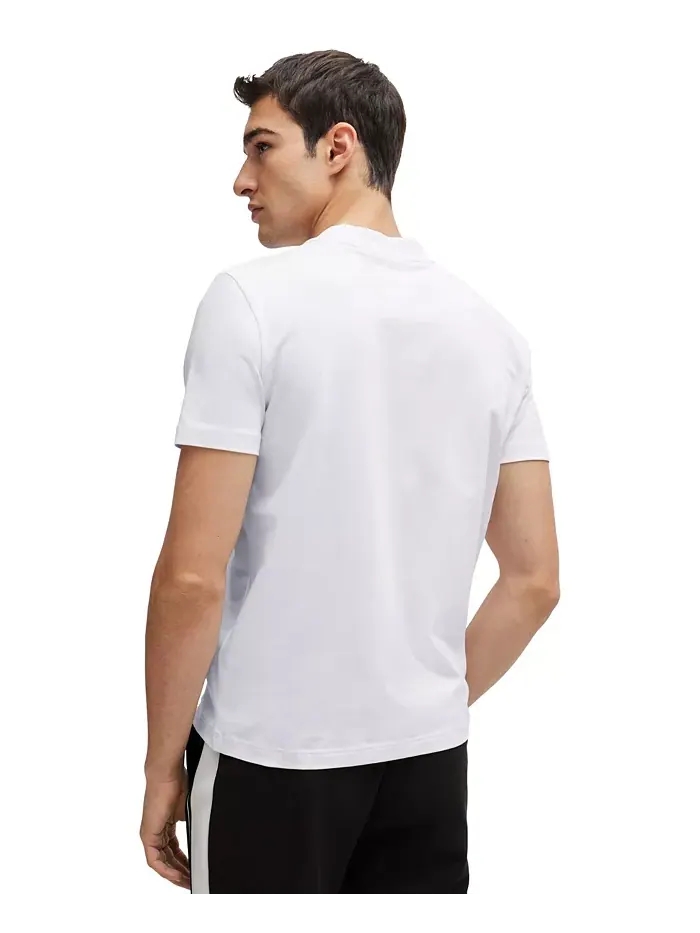 Мужская футболка с контрастным логотипом Regular-Fit Hugo Boss — изображение 3 из 4, белый