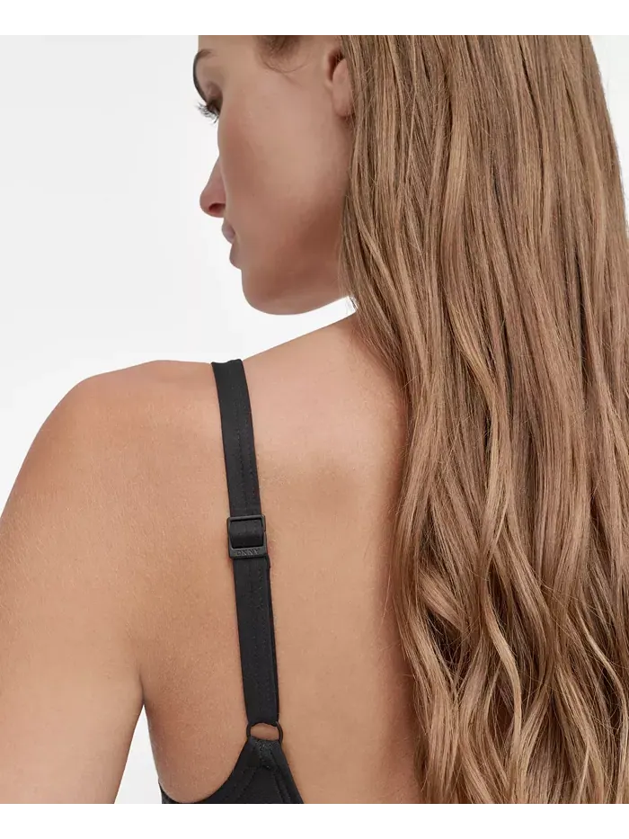 Женский купальник Crossover Ruched цельный DKNY — изображение 3 из 5, черный