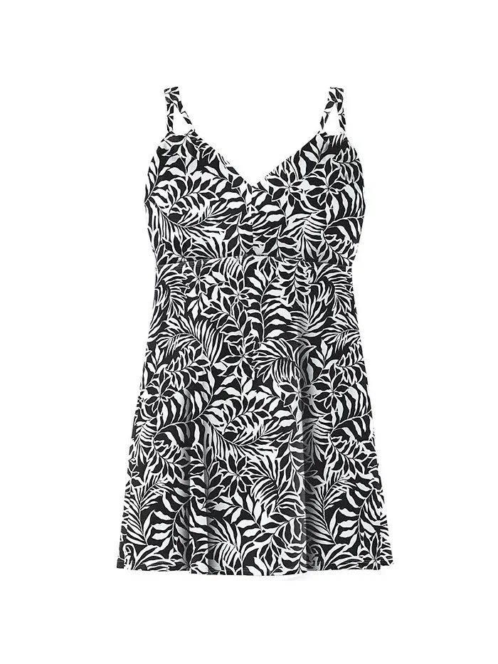 Женский купальный комплект Loop Strap с платьем Swimsuits for All — изображение 2 из 2, черный белый