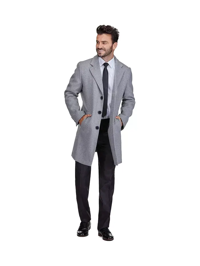Мужское пальто Walker Car Coat из шерстяной смеси с отложным воротником, размеры Big & Tall Braveman