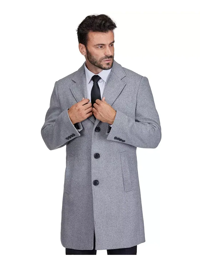 Мужское пальто Walker Car Coat из шерстяной смеси с отложным воротником, размеры Big & Tall Braveman — изображение 4 из 4