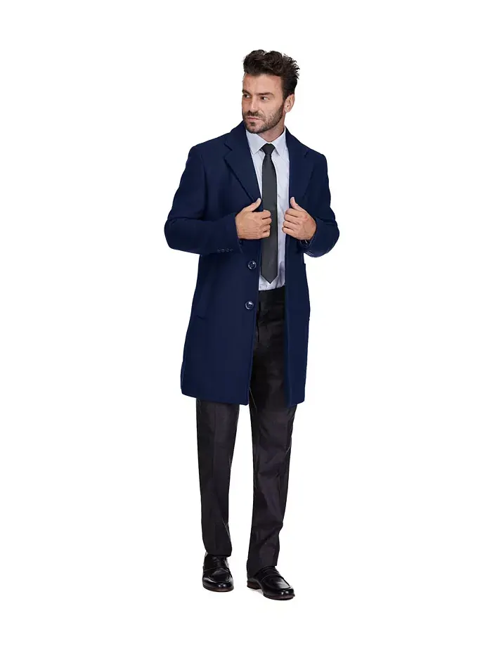 Мужское пальто Walker Car Coat из шерстяной смеси с воротником-стойкой, модели Big & Tall Braveman