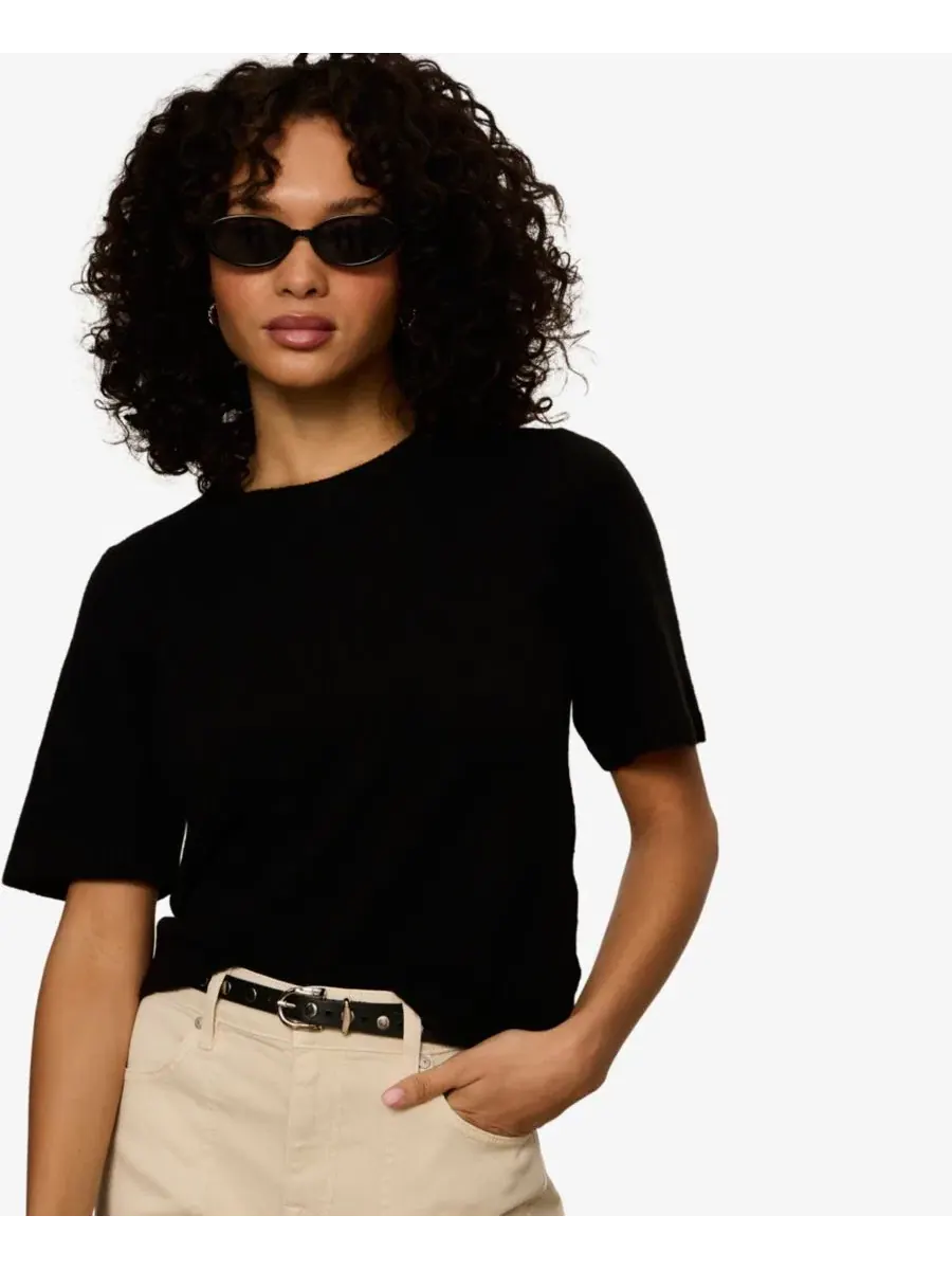 Свитшот-футболка Petite Perfect Short-Sleeve Sweater T-Shirt Sanctuary — изображение 1 из 7, черный