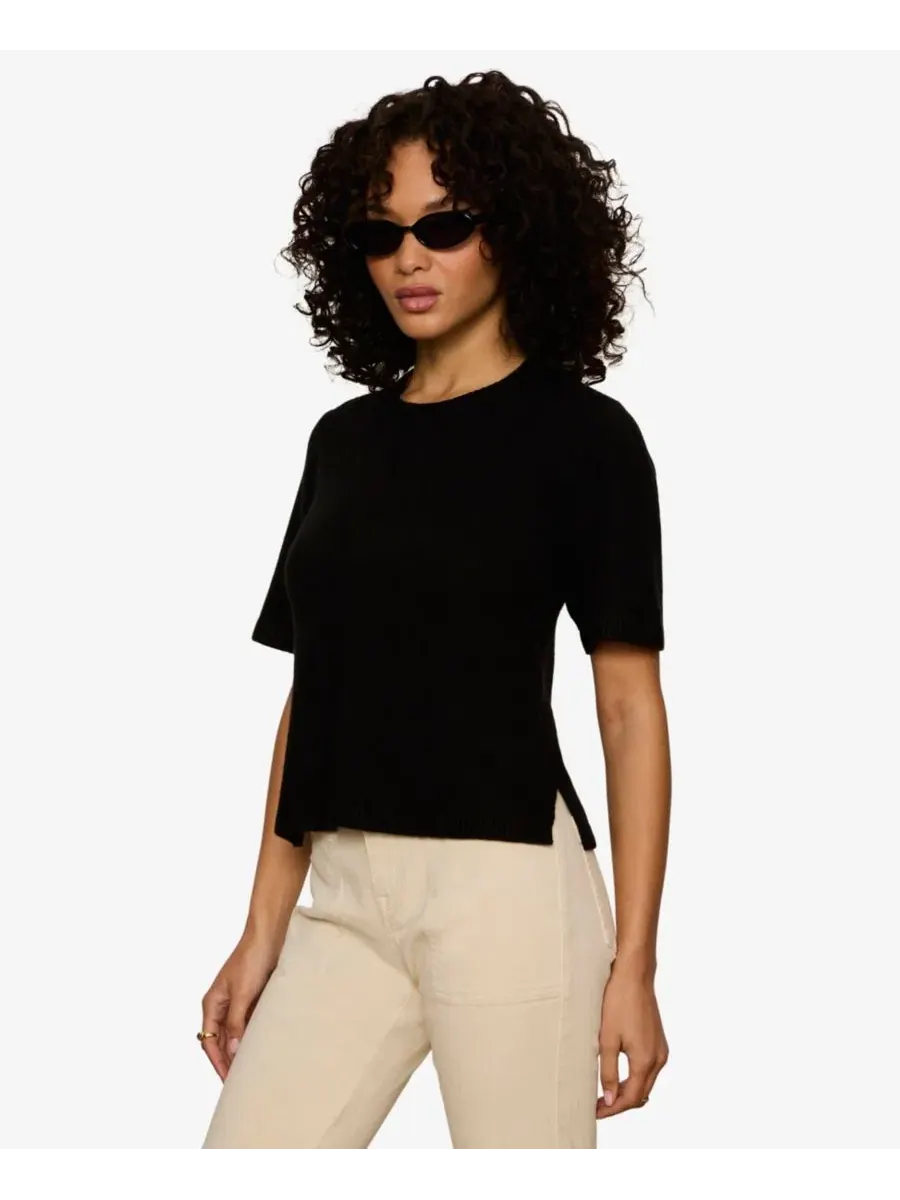 Свитшот-футболка Petite Perfect Short-Sleeve Sweater T-Shirt Sanctuary — изображение 3 из 7, черный