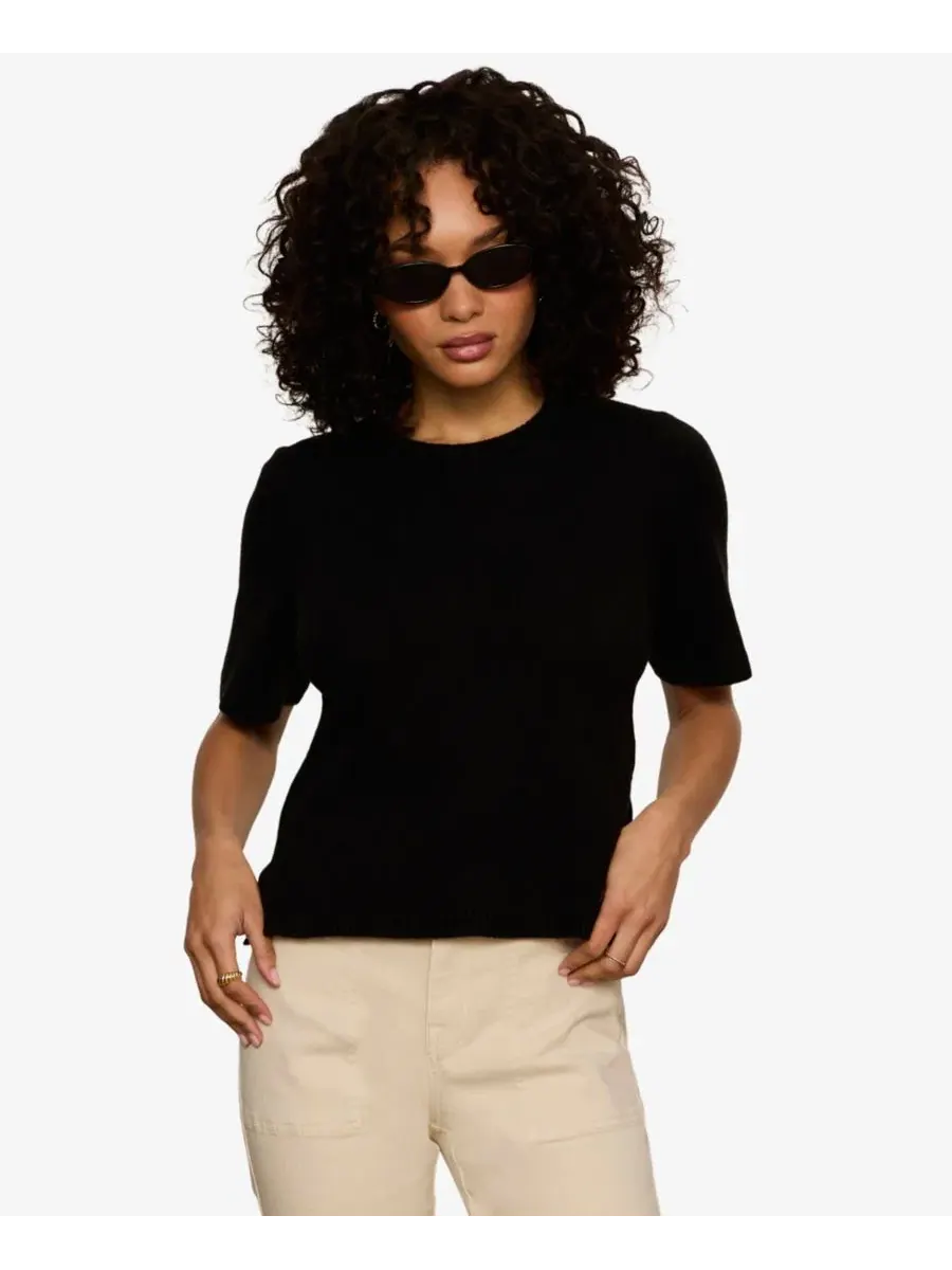 Свитшот-футболка Petite Perfect Short-Sleeve Sweater T-Shirt Sanctuary — изображение 4 из 7, черный