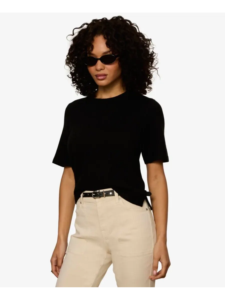 Свитшот-футболка Petite Perfect Short-Sleeve Sweater T-Shirt Sanctuary — изображение 5 из 7, черный