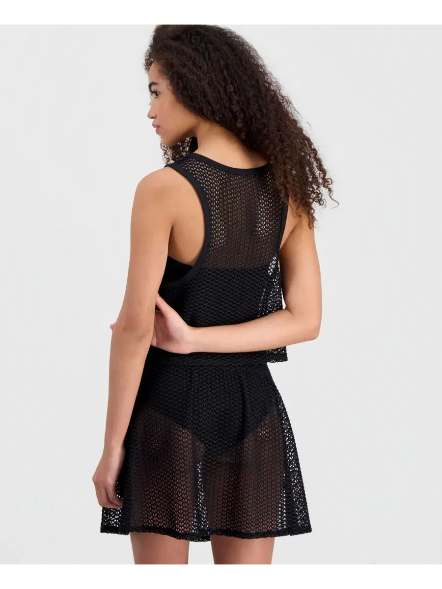 Женский топ-кимоно для купальника с кружевом, модель Crochet Swim Cover-Up Miken — изображение 2 из 4, черный