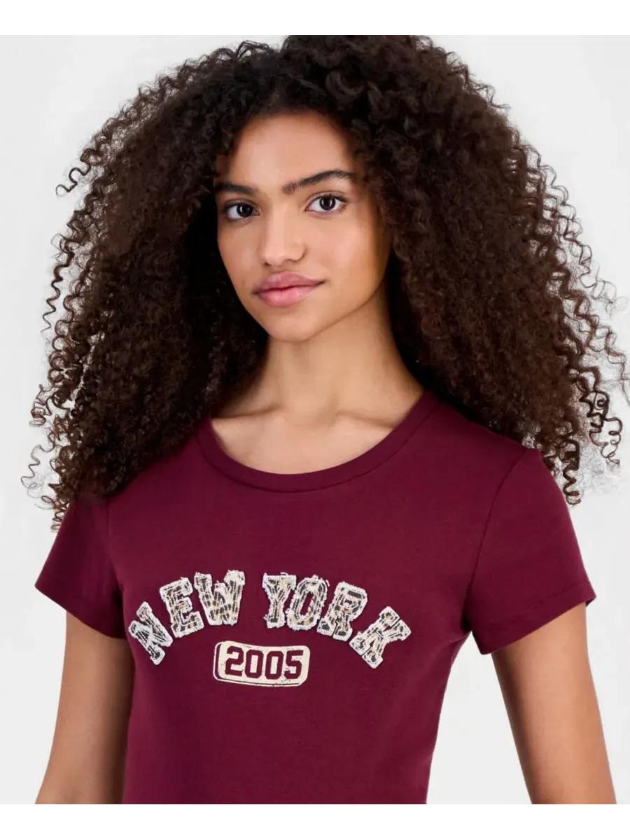 Футболка с принтом New York Madden Girl — изображение 4 из 4, винный
