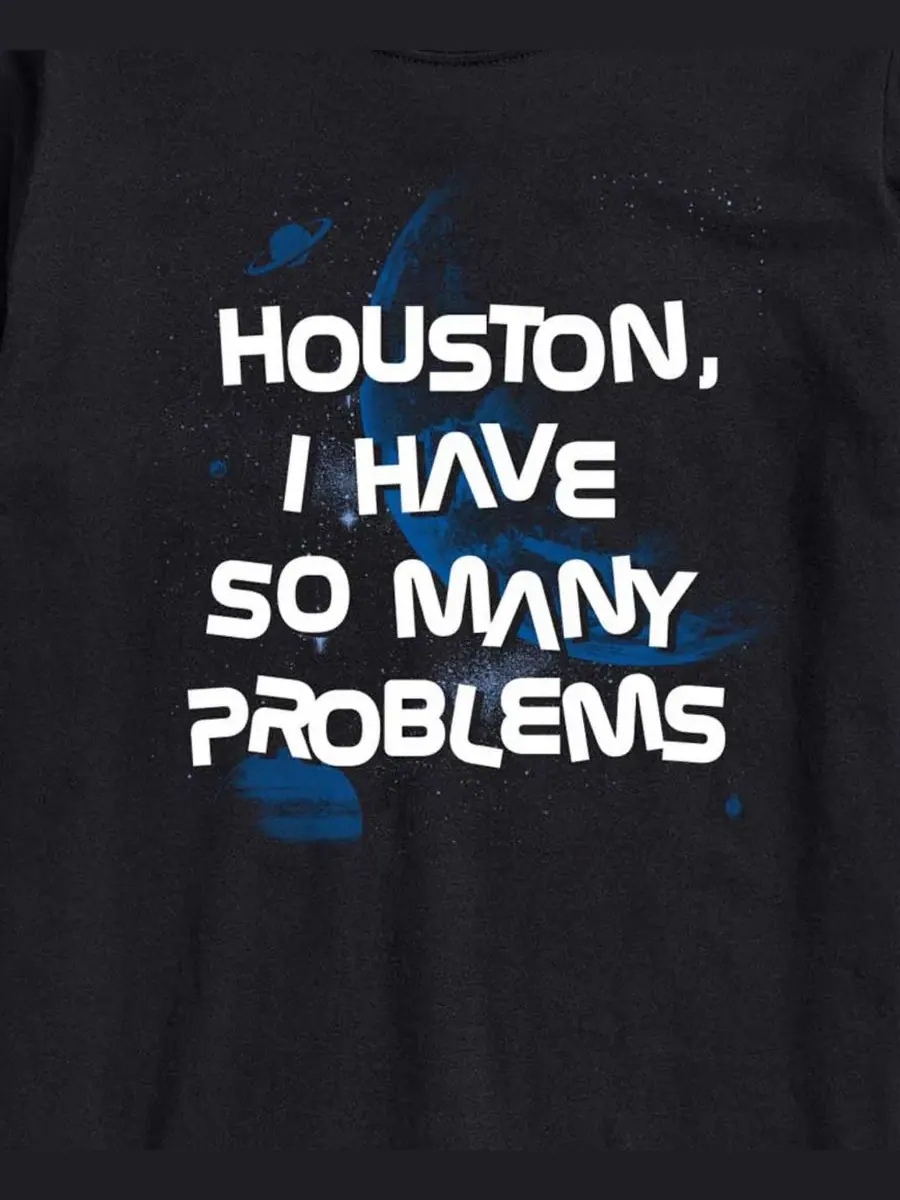 Футболка мужская с коротким рукавом, с принтом Houston Problems AIRWAVES — изображение 3 из 3, черный